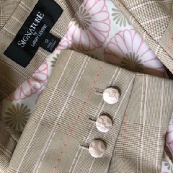 Signature pink and tan suit, pink ribbons and trim , lace buttons - Picture 6 of 14